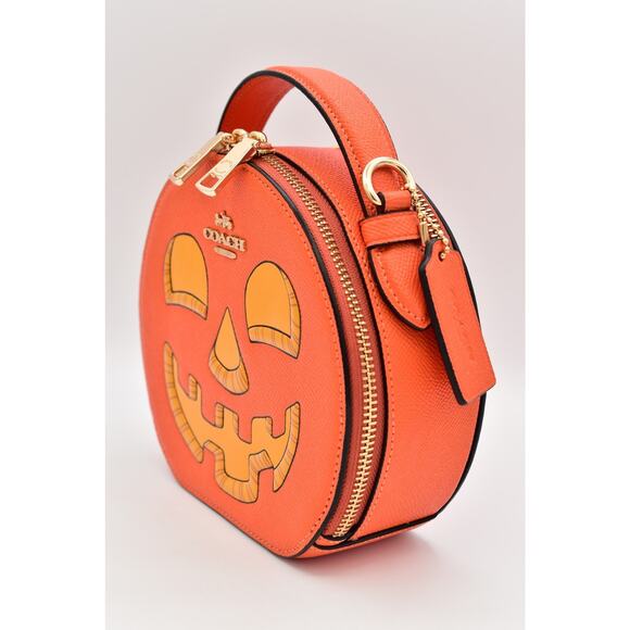 Coach Canteen Crossbody Bag Halloween Jack o Lantern Face Pumpkin CM768 2023 - Picture 3 of 12